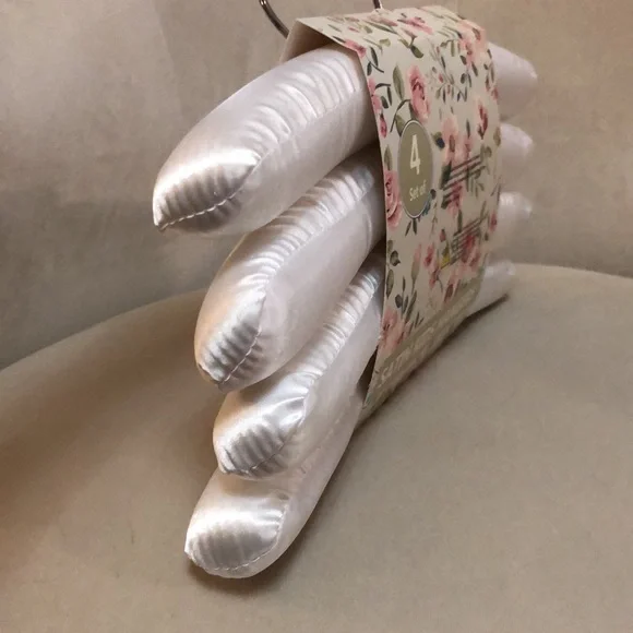 White Satin Hangers - Qty 4 in Set - Picture 5 of 5